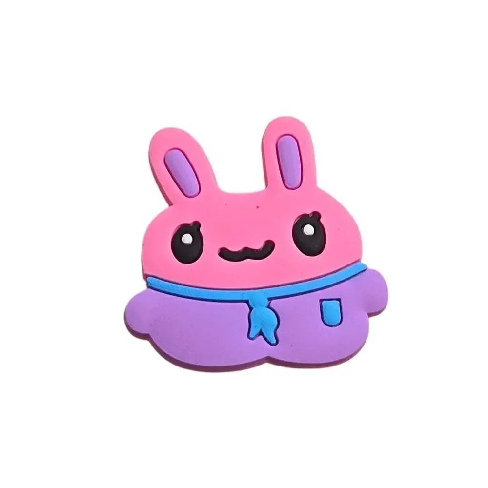 Jibbitz Style Shoe Charm Bunny Rabbit Pink and Purple
